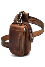 HillBurry Leather bags - HillBurry Leather Belt and Shoulder Bag 2 in 1 Brown