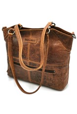 HillBurry Leather bags - Leather Hillburry Shopper with Flower Embossing and Long Double Handles