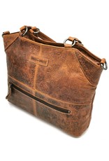 HillBurry Leather bags - Leather Hillburry Shopper with Flower Embossing and Long Double Handles