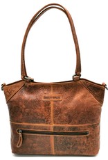 HillBurry Leather bags - Leather Hillburry Shopper with Flower Embossing and Long Double Handles