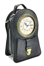 Magic Bags Steampunk bags Gothic bags - Backpack- Schoulder bag with Real Clock grey