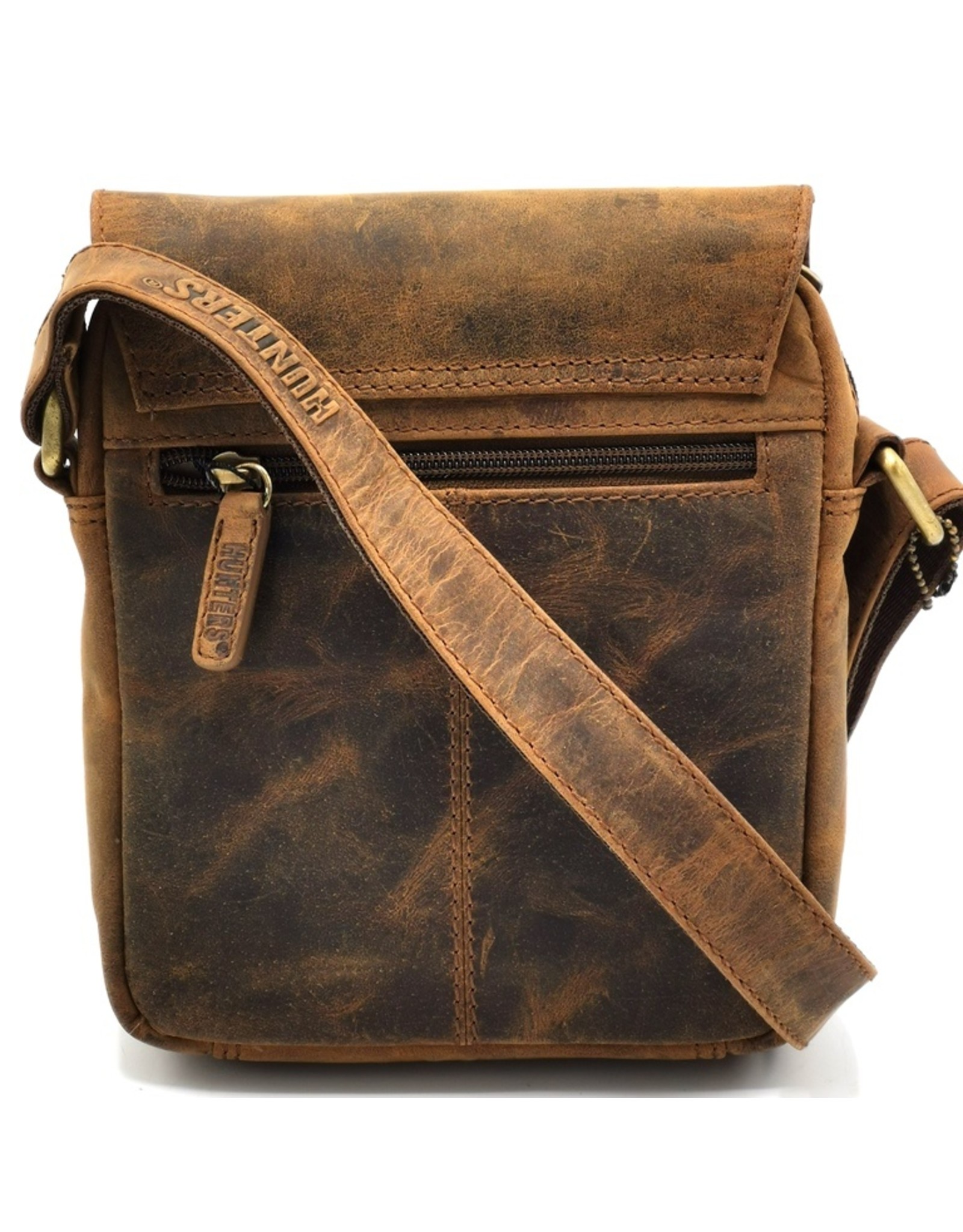 Hunters Leren Schoudertassen Leren crossbody tassen - Hunters crossbody tas met omslag (klein)