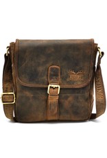 Hunters Leren Schoudertassen Leren crossbody tassen - Hunters Leren Schoudertas met omslag  Buffelleer