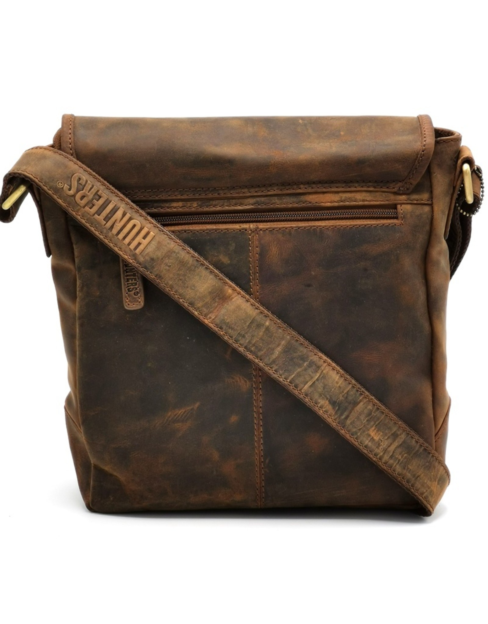 Hunters Leren Schoudertassen Leren crossbody tassen - Hunters Leren Schoudertas met omslag  Buffelleer