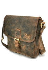 Hunters Leren Schoudertassen Leren crossbody tassen - Hunters Leren Schoudertas met omslag  Buffelleer