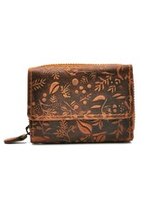 HillBurry Leather Wallets - Hillburry Leather mini wallet with embossed flowers