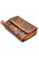 HillBurry Leather Wallets - Hillburry Leather mini wallet with embossed flowers
