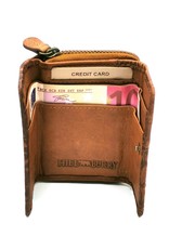 HillBurry Leather Wallets - Hillburry Leather mini wallet with embossed flowers