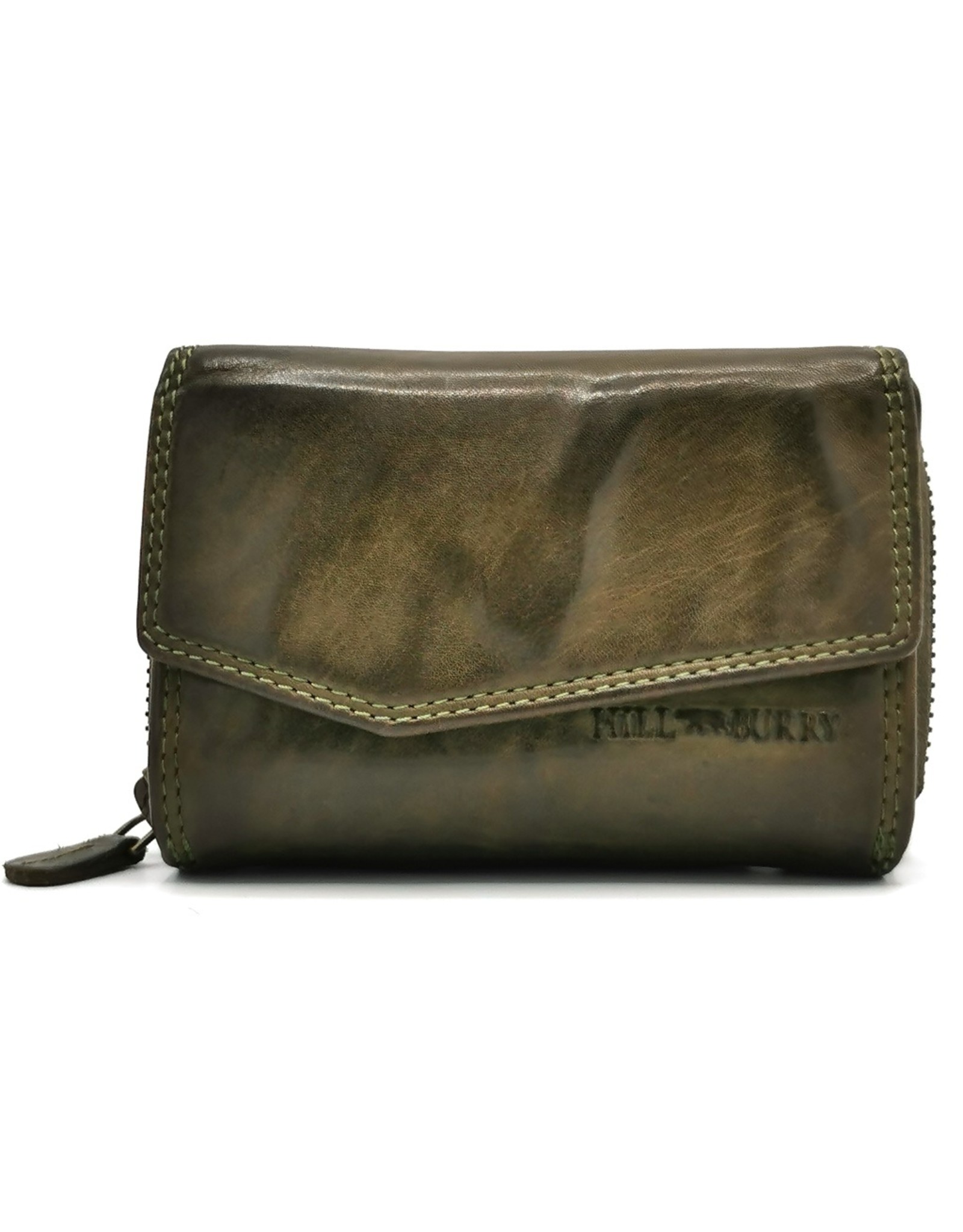 HillBurry Leather Wallets - Hillburry Wallet with Cover Washed Leather Green