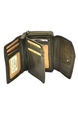 HillBurry Leather Wallets - Hillburry Wallet with Cover Washed Leather Green