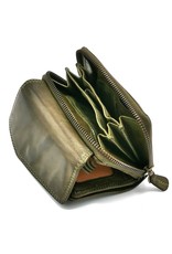 HillBurry Leather Wallets - Hillburry Wallet with Cover Washed Leather Green