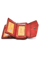 HillBurry Leather Wallets - Hillburry Wallet with Cover Washed Leather Red