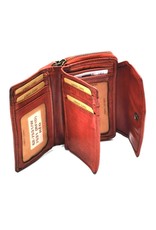 HillBurry Leather Wallets - Hillburry Wallet with Cover Washed Leather Red