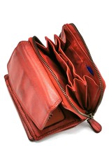 HillBurry Leather Wallets - Hillburry Wallet with Cover Washed Leather Red