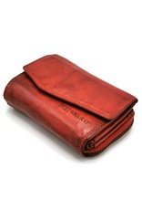 HillBurry Leather Wallets - Hillburry Wallet with Cover Washed Leather Red