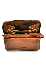 HillBurry Leren Portemonnees - Hillburry Miniportemonnee Gewassen Leer Cognac