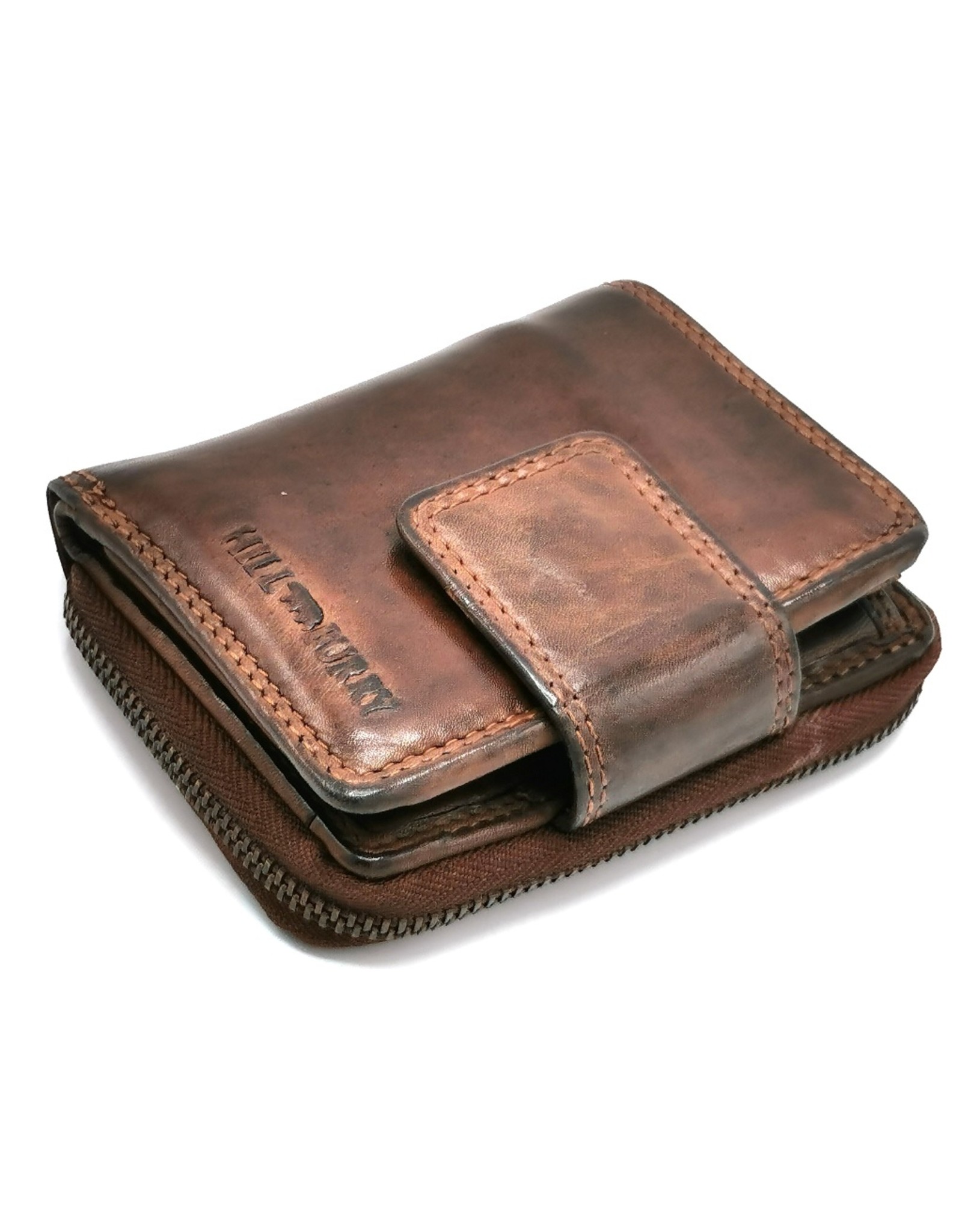 HillBurry Leather Wallets - HillBurry Wallet Washed Leather Brown