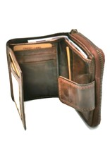 HillBurry Leather Wallets - HillBurry Wallet Washed Leather Brown