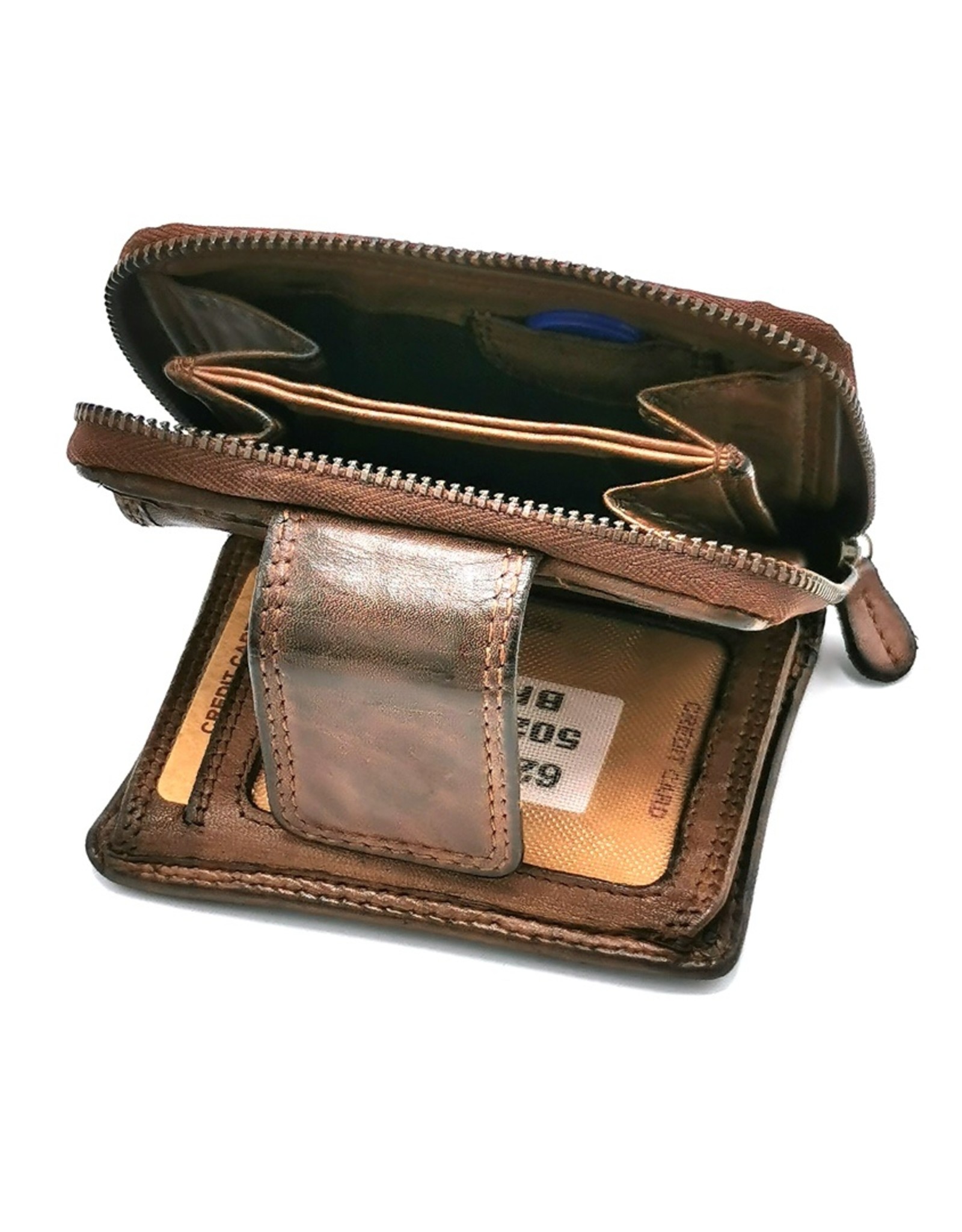 HillBurry Leather Wallets - HillBurry Wallet Washed Leather Brown