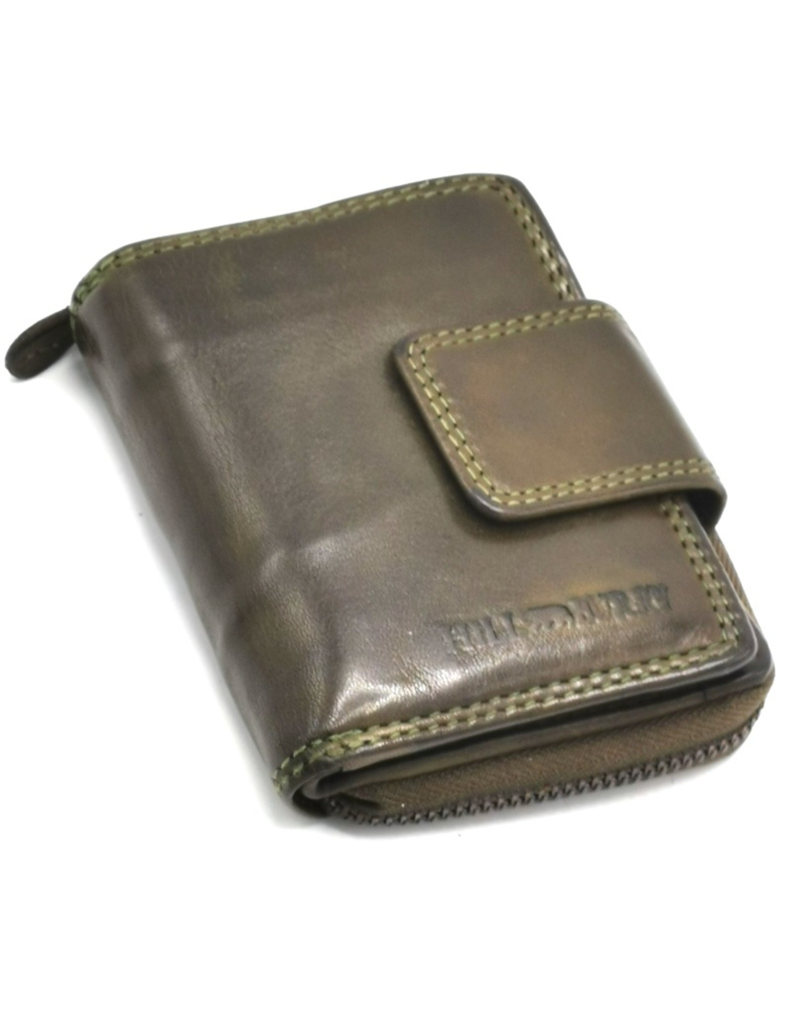 HillBurry Leather Wallets - HillBurry Wallet Washed Leather Olive Green