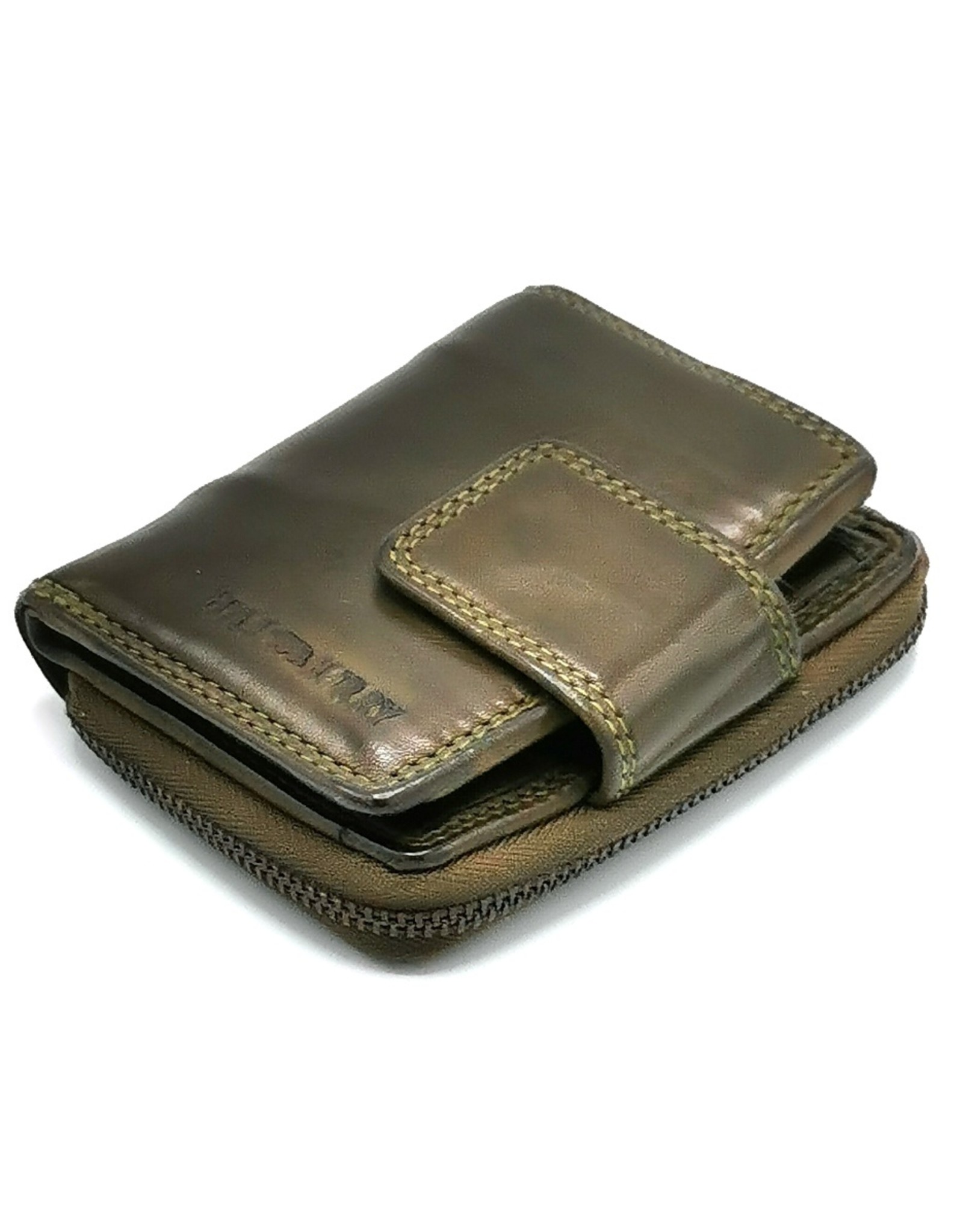 HillBurry Leather Wallets - HillBurry Wallet Washed Leather Olive Green