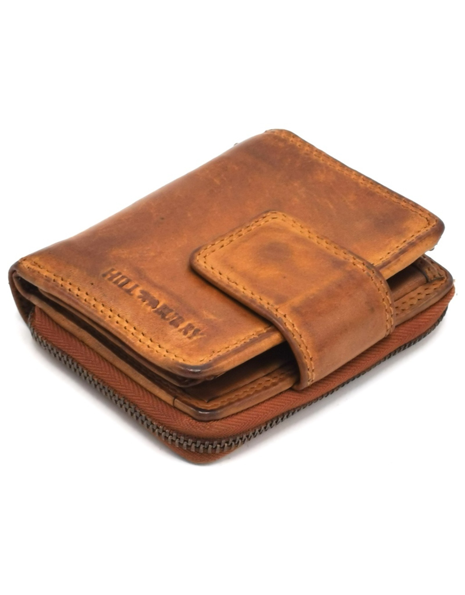 HillBurry Leather Wallets - HillBurry Wallet Washed Leather Cognac