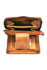 HillBurry Leather Wallets - HillBurry Wallet Washed Leather Cognac