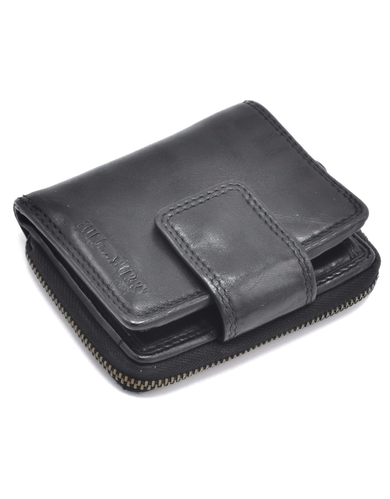 HillBurry Leather Wallets - HillBurry Wallet Washed Leather Black