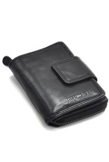 HillBurry Leather Wallets - HillBurry Wallet Washed Leather Black