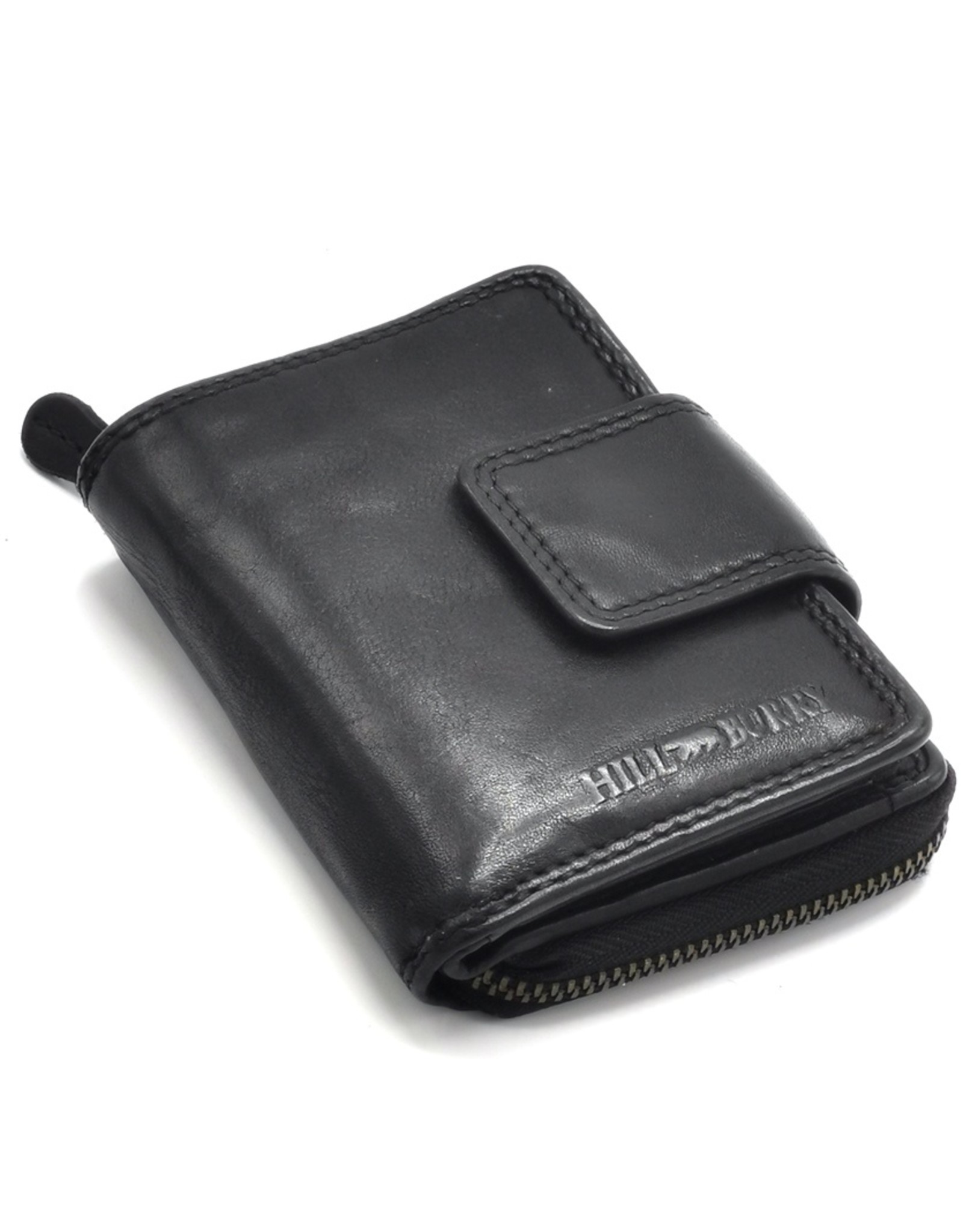 HillBurry Leather Wallets - HillBurry Wallet Washed Leather Black