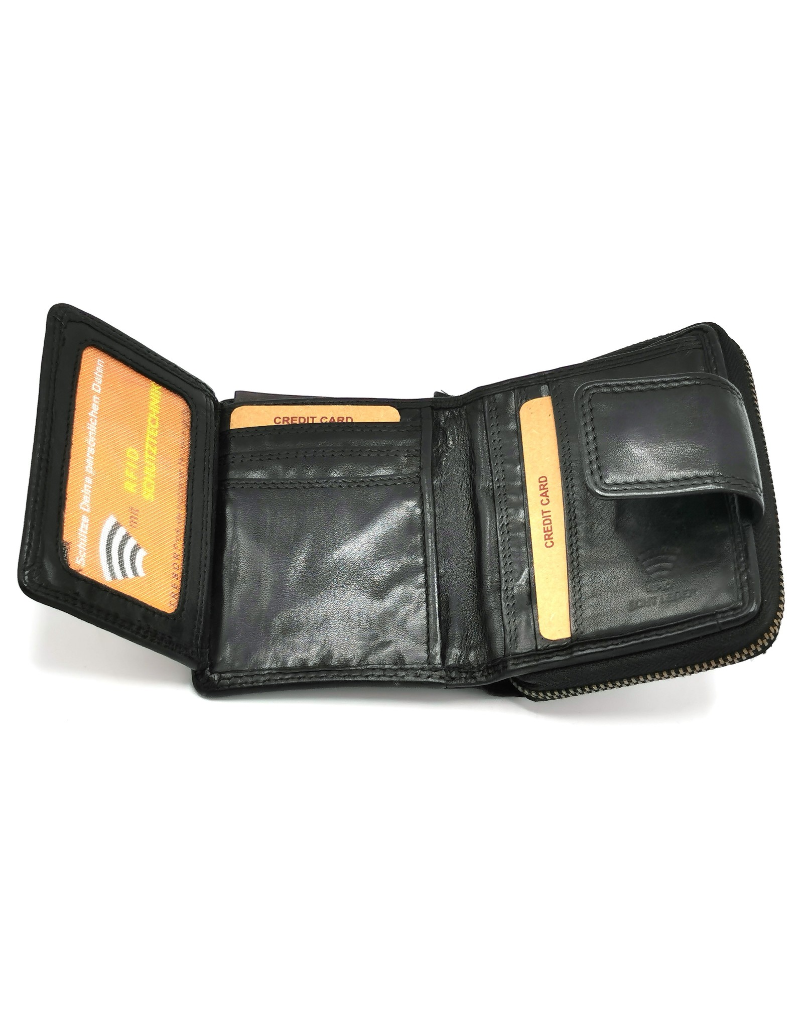 HillBurry Leather Wallets - HillBurry Wallet Washed Leather Black