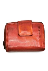 HillBurry Leather Wallets - HillBurry Wallet Washed Leather Black Red