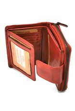 HillBurry Leather Wallets - HillBurry Wallet Washed Leather Black Red