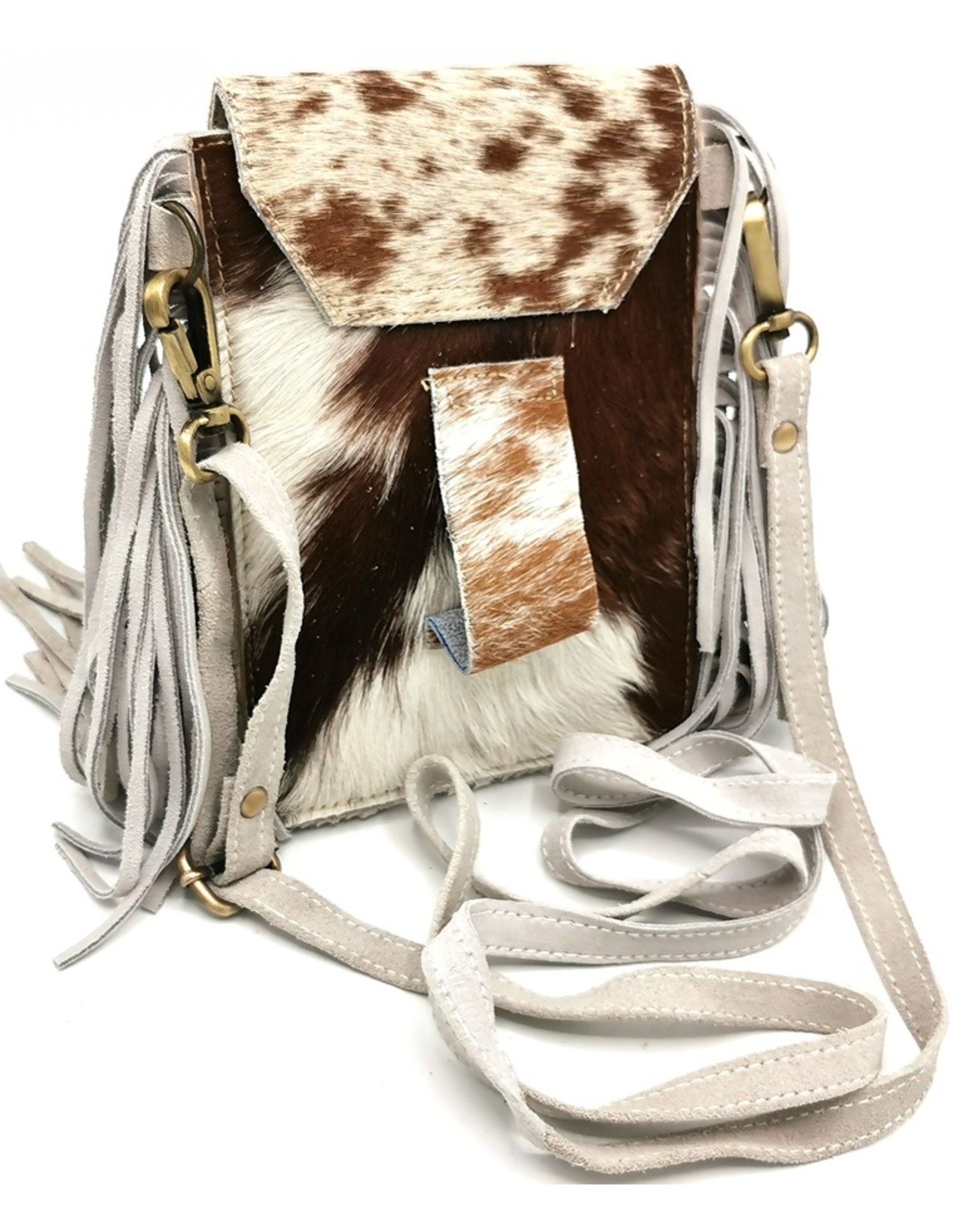 Trukado Leren Festivaltasjes, heuptassen en riemtassen - Koeienhuid telefoontasje-crossbody-riemtasje Ibiza Stijl