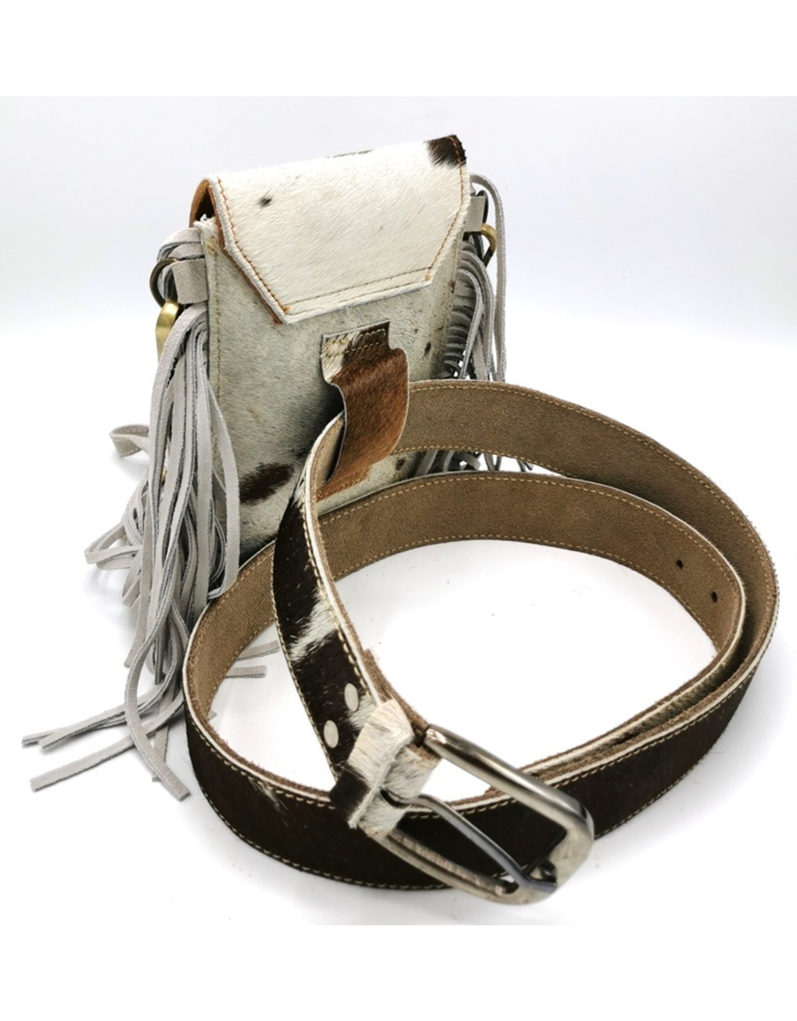 Trukado Leren Festivaltasjes, heuptassen en riemtassen - Koeienhuid telefoontasje-crossbody-riemtasje Ibiza Stijl - 2