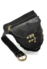 Trukado Small leather bags, cluches and more -  Cowhide Waistbag with Hook (black)