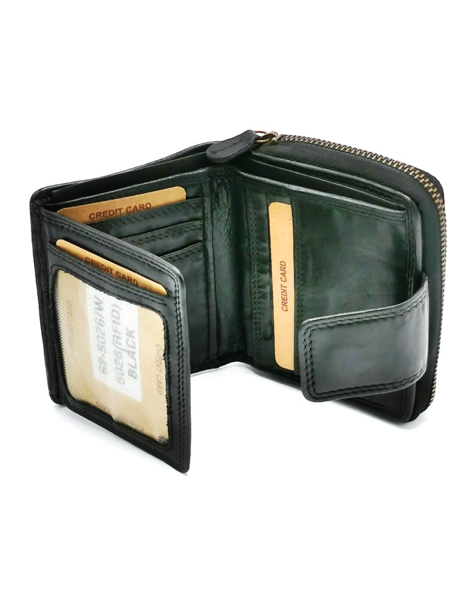 HillBurry Leather Wallets - HillBurry Wallet Washed Leather Black