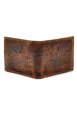 Hutmann Leren Portemonnees - Hütmann Leren Portemonnee met Reliëf Motor (horizontaal)