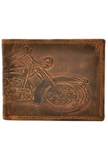 Hutmann Leren Portemonnees - Hütmann Leren Portemonnee met Reliëf Motor (horizontaal)