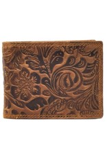 Hutmann Leather Wallets -   Hütmann Leather Wallet with Embossed Flowers (horizontal)