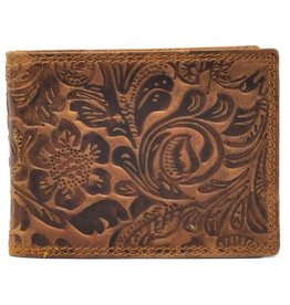 Hutmann Hütmann Leather Wallet with Embossed Flowers (horizontal)