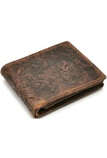 Hutmann Leather Wallets -   Hütmann Leather Wallet with Embossed Flowers brown