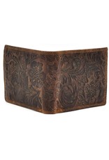 Hutmann Leather Wallets -   Hütmann Leather Wallet with Embossed Flowers brown