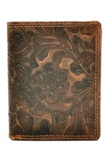 Hutmann Leather Wallets - Hütmann Leather Wallet with Embossed Flowers vertical