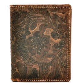 Hutmann Hütmann Leather Wallet with Embossed Flowers vertical