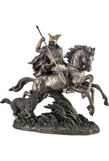 Veronese Design Giftware & Lifestyle - Odin rijdt op Sleipnir, gevolgd door een wolf gebronsd beeld