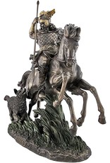 Veronese Design Giftware & Lifestyle - Odin rijdt op Sleipnir, gevolgd door een wolf gebronsd beeld