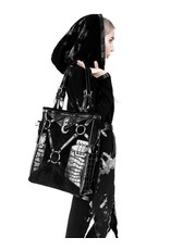 Restyle Gothic tassen Steampunk tassen - Layla Zwarte Shopper met Harnas en Halvemaan - Restyle