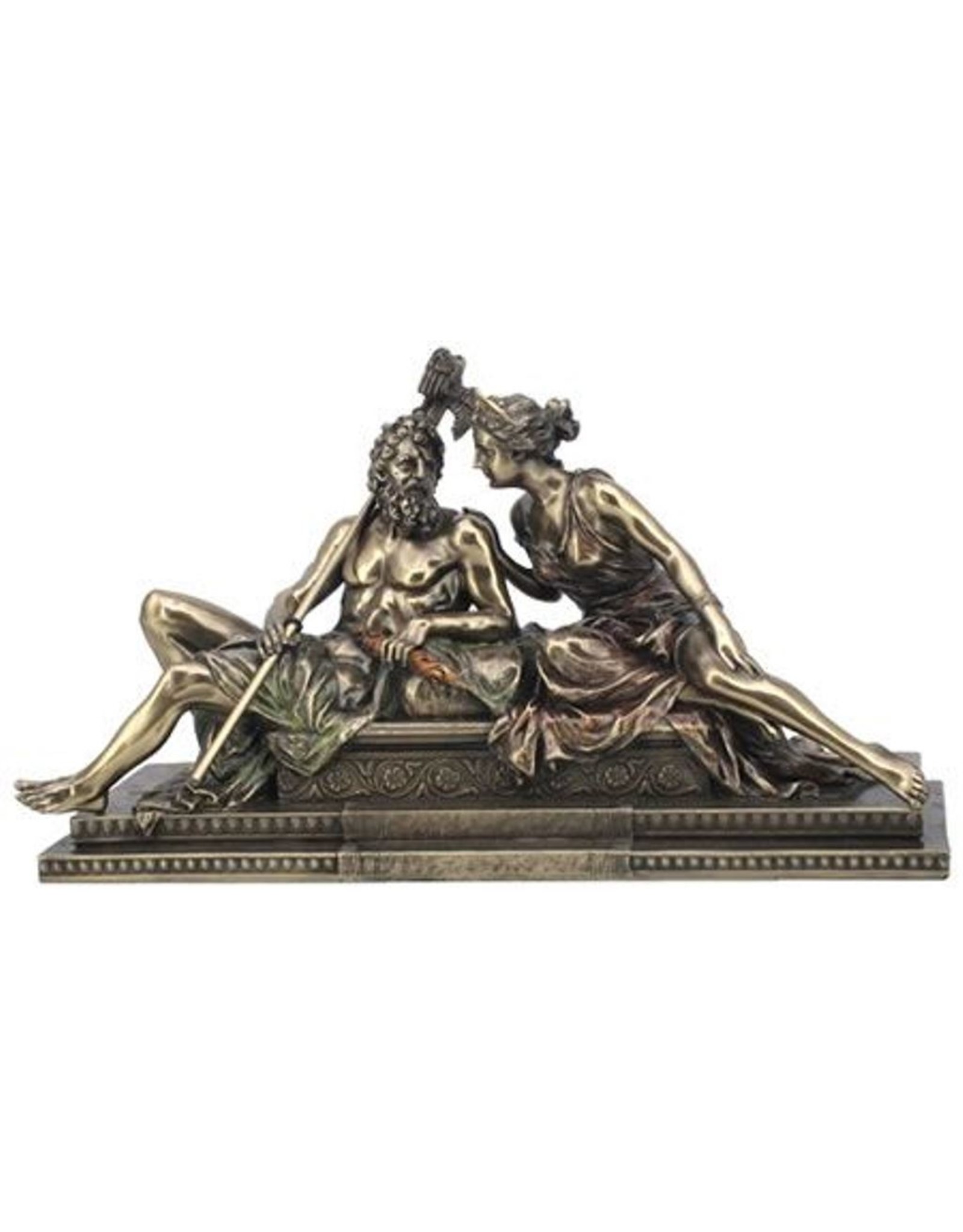 Veronese Design Giftware & Lifestyle -  Zeus en Hera Samen Zittend Gebronsd Beeld