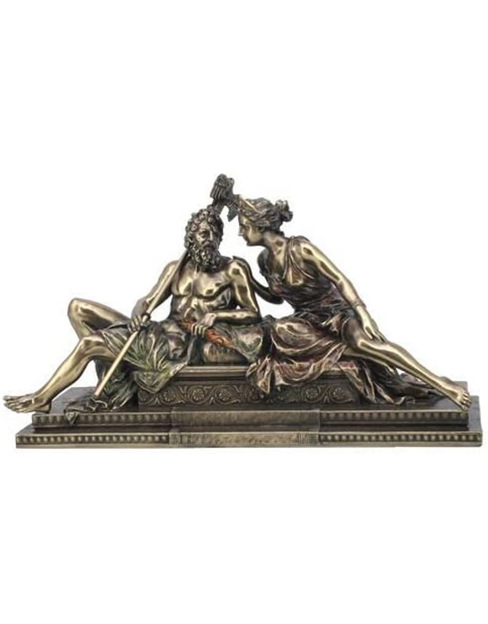 Veronese Design Giftware & Lifestyle -  Zeus and Hera Sitting Together Bronzed Figurine